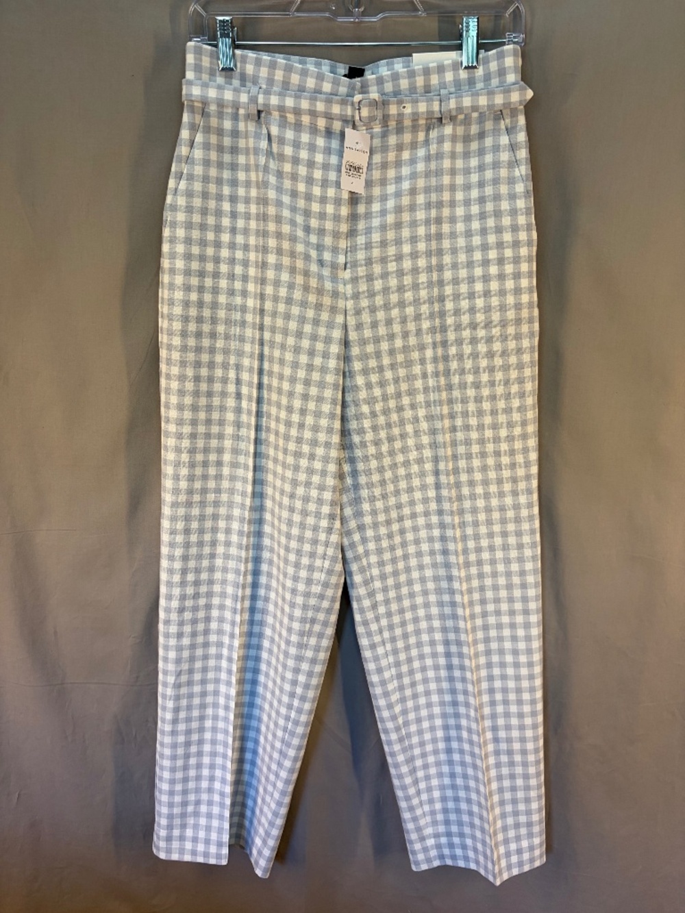 Ann Taylor High Rise Pants in Blue & White Checker pattern - Size 4 (NWT)
